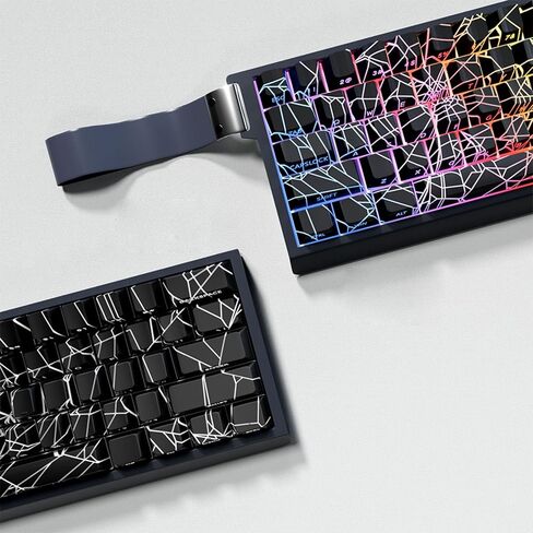 مجموعة مفاتيح Spiders Web Keycaps 64/74، أغطية مفاتيح Pbt ذات إضاءة خلفية شفافة مطبوعة جانبية لـ 60% 61 63 64 65 لوحة مفاتيح ميكانيكية، أغطية مفاتيح مخصصة بأنماط داكنة قوطية لمبرمجي الألعاب in Kuwait