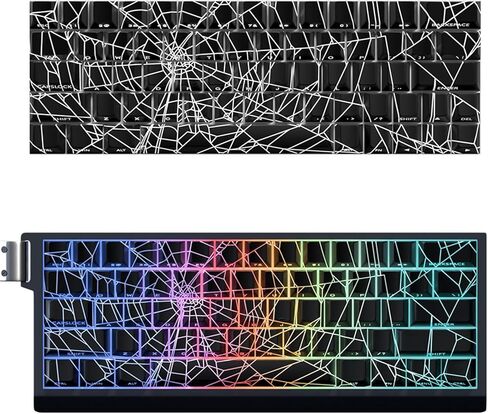 مجموعة مفاتيح Spiders Web Keycaps 64/74، أغطية مفاتيح Pbt ذات إضاءة خلفية شفافة مطبوعة جانبية لـ 60% 61 63 64 65 لوحة مفاتيح ميكانيكية، أغطية مفاتيح مخصصة بأنماط داكنة قوطية لمبرمجي الألعاب in Kuwait