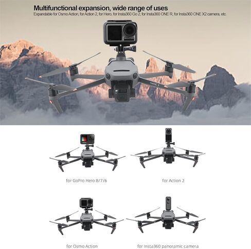 Drone Camera Bracket, Top Mount Extension Holder, 1/4 Port Bracket with Secure Fit, Compatible with Osmo Action, Action 2, Hero Go 2, ONE R, ONE X2 in Kuwait