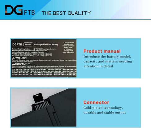بطارية كمبيوتر محمول DGFTB AM06XL AM06 متوافقة مع سلسلة HP ZBook 17 G5 G6 HSTNN-IB8G L07350-1C1 HSN-Q12C L07350-1C1 L07044-855 AM06095XL AMO6XL 11.55V 95.9Wh/8310mAh/6Cell in Kuwait