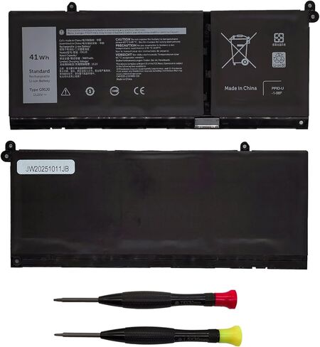بطارية كمبيوتر محمول G91J0 3 خلايا 41Wh لجهاز Dell Inspiron 15 3511 3520 3521 3530 3535 5510 5515 5410 5430 5440، Latitude 3520 3530 3420 3320 3330، Vostro 14 3420 3430 5410 3510 3520 3530 5510 5620 in Kuwait