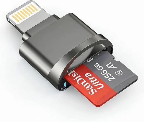 [معتمد من Apple MFi] قارئ بطاقات Lightning Micro SD لأجهزة iPhone iPad، محول قارئ بطاقات SD TF لأجهزة iPhone 14/13/12/11/XR/X/8/7 يدعم iOS 16 17، عارض قارئ بطاقات الذاكرة السريع لأجهزة iPhone iPad in Kuwait
