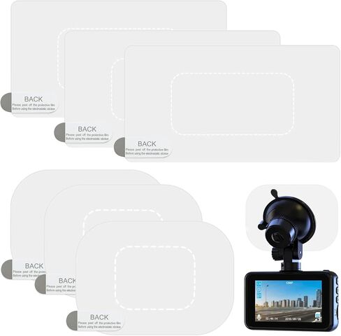 8PCS Dashcam Windshield Sticker,Clear Electrostatic Sticker Mounting Dash Cam,Reusable Weatherproof Dashcam Car Windshield Electrostatic Film for Preventing Scratches and Peeling (8 Pcs) in Saudi Arabia