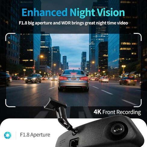 كاميرا قياس مرآة خلفية KCV 4K لسيارة Ford F150 F250 F350 (2009-2025 مع تعتيم تلقائي 16 سنًا)، كاميرا أمامية 4K + خلفية 1080 بكسل، مظهر بديل متكامل من صانع المعدات الأصلية، التوصيل والتشغيل، بطاقة مجانية سعة 64 جيجابايت in Kuwait