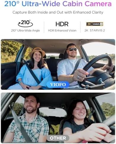 【الحزمة: A329S 3CH + بطاقة 512 جيجابايت + HK6 + 8 قطعة مجموعة كاملة من الصمامات 】VIOFO A329S 4K 3 قنوات داش كام، 4K أمامي + 2K كابينة فيش (210 درجة) + 2K خلفي، وضع توفير الطاقة، التحكم في تطبيق Wi-Fi 6، 3 مستشعر STARVIS 2 in Kuwait