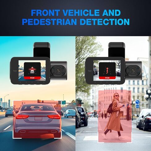 Type S T402 4K Dual View 2-Channel Dash Cam with Adaptive AI-Powered Driver Assistance and 1080p Interior Surveillance Cam in Kuwait