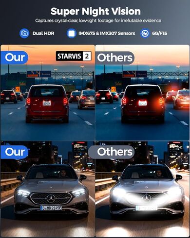 كاميرا HUPEJOS 4K Dash Cam أمامية وخلفية، كاميرا سيارة مزدوجة HDR مع STARVIS 2، Dashcams مع بطاقة 64 جيجابايت، كاميرا Dash مع شاشة لمس 4 بوصات، نظام تحديد المواقع العالمي 5G WiFi مدمج، التحكم الصوتي، رؤية ليلية، وضع انتظار 24 ساعة in Kuwait