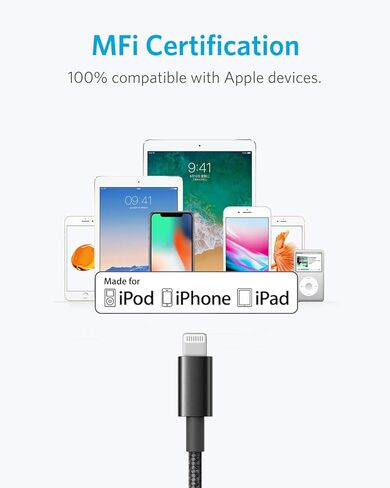 Anker [4-Pack, 6 ft Charging Cable, [2-Pack] 333 USB C to USB C Cable (100W) & [2-Pack] Premium Double-Braided Nylon Lightning Cable, Apple MFi Certified in Kuwait