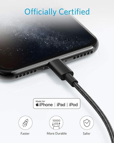 Anker [4-Pack, 6 ft Charging Cable, [2-Pack] 333 USB C to USB C Cable (100W) & [2-Pack] Premium Double-Braided Nylon Lightning Cable, Apple MFi Certified in Kuwait