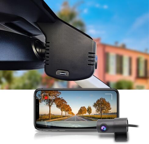 كاميرا قياس Fitcamx 4K مناسبة لسيارة Volkswagen Tiguan 2024-2026 MK3 (غطاء أسود)، مظهر مصنع OEM، فيديو UHD 2160P، واي فاي مدمج وتطبيق، تسجيل حلقة، مستشعر وقوف السيارات، التوصيل والتشغيل، بطاقة 64 جيجابايت in Kuwait