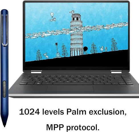 Digital Stylus Pen Compatible with HP Pavilion x360 Envy x360 2-in-1 Laptops, Stylus Pen for HP Spectre x360 2-in-1 Laptops, 1024 Levels of Pressure, Support MPP 1.51 with Palm Rejection(Random Color) in Kuwait