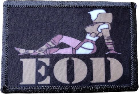 EOD Girl Morale Patch - 2x3 Hook and Loop Patches for Molle Gear, Operator Hat, Rucksack, Pack Bag, Backpack, Tactical Accessories and Gear, Made in The USA in Kuwait