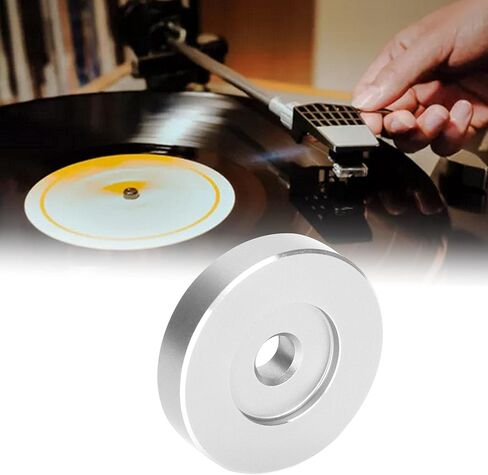 45 RPM Record Adapter, Large Hole Conversion Sheet Black Clamp 45 RPM Record Turntable Adapter for Most Big Hole Records (Silver) in Kuwait
