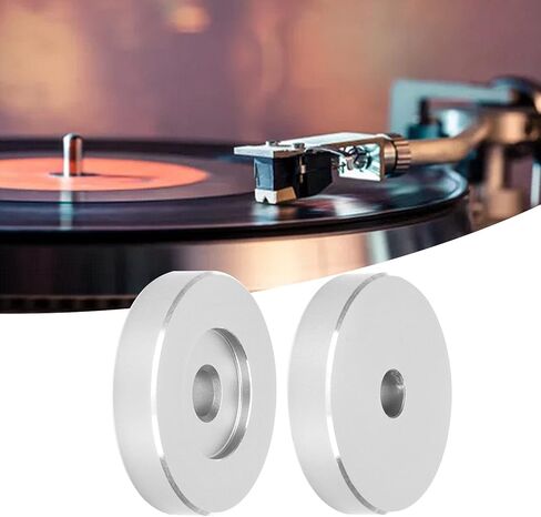 45 RPM Record Adapter, Large Hole Conversion Sheet Black Clamp 45 RPM Record Turntable Adapter for Most Big Hole Records (Silver) in Kuwait