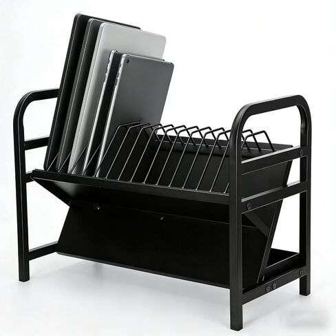 14-Slot Open Charging and Storage Rack, Chromebooks Charging Station with Leveling Feet, Effective Heat Dissipation, for iPads, Tablets and Laptop Computers, for Classroom|Office|Library in Kuwait