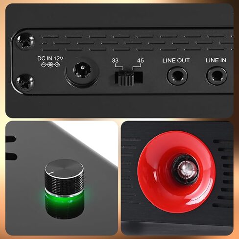 Vinyl Record Player, Turntable Player with Bluetooth, Turntable Vinyl Records Player with Hi-Fi 5 Speakers, Phono Preamp, LP Output, Elegant Piano Gloss Finish,Classic Belt-Drive Records Player in Kuwait