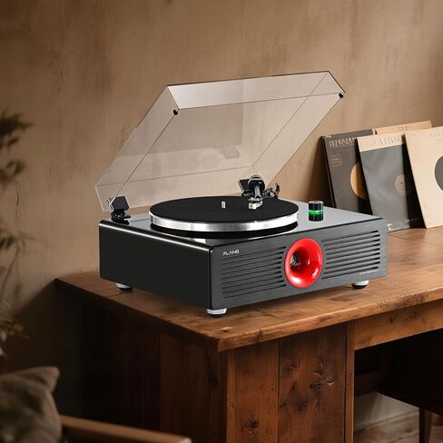 Vinyl Record Player, Turntable Player with Bluetooth, Turntable Vinyl Records Player with Hi-Fi 5 Speakers, Phono Preamp, LP Output, Elegant Piano Gloss Finish,Classic Belt-Drive Records Player in Kuwait