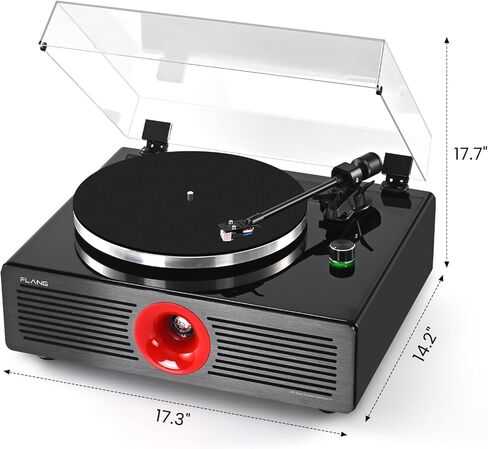 Vinyl Record Player, Turntable Player with Bluetooth, Turntable Vinyl Records Player with Hi-Fi 5 Speakers, Phono Preamp, LP Output, Elegant Piano Gloss Finish,Classic Belt-Drive Records Player in Kuwait