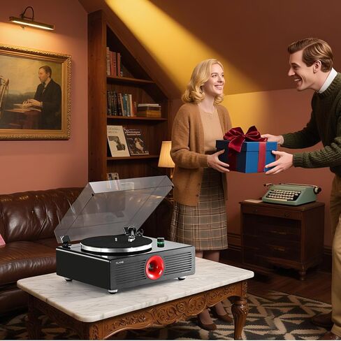Vinyl Record Player, Turntable Player with Bluetooth, Turntable Vinyl Records Player with Hi-Fi 5 Speakers, Phono Preamp, LP Output, Elegant Piano Gloss Finish,Classic Belt-Drive Records Player in Kuwait