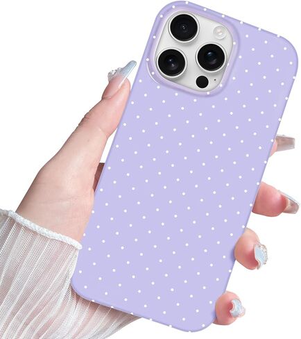Anuck لهاتف iPhone 14 Plus Case & iPhone 15 Plus Case Polka Dot Phone Case، لطيف عصري منقطة طباعة نمط بسيط ناعم TPU نحيف غطاء هاتف واقٍ مقاوم للصدمات 6.7 بوصة للنساء والفتيات - وردي in Kuwait