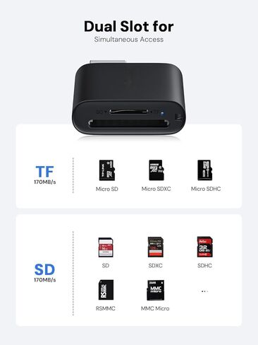 قارئ بطاقة USB 3.0 إلى محول بطاقة Micro SD، قارئ بطاقة ذاكرة 5G SD، محول USB A - C، قارئ بطاقة ثنائي الفتحة لـ UHS-I SD/Micro SD/SDHC/SDXC/MMC، يدعم OTG للتوصيل والتشغيل in Kuwait