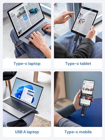 قارئ بطاقة USB 3.0 إلى محول بطاقة Micro SD، قارئ بطاقة ذاكرة 5G SD، محول USB A - C، قارئ بطاقة ثنائي الفتحة لـ UHS-I SD/Micro SD/SDHC/SDXC/MMC، يدعم OTG للتوصيل والتشغيل in Kuwait