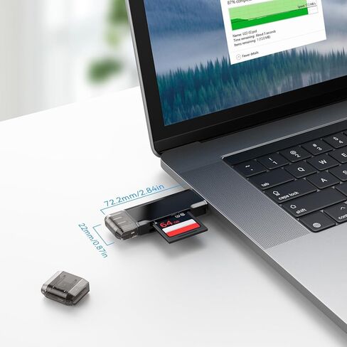 USB 3.0 SD Card Reader,Dual Slots USB 3.0 Type C to Micro SD Card Adapter, Memory Card Reader Adapter for MicroSD, SDHC, SDXC, RS-MMC, MMC, for iPhone 16/15,MacBook Android -Black in Kuwait