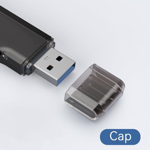 USB 3.0 SD Card Reader,Dual Slots USB 3.0 Type C to Micro SD Card Adapter, Memory Card Reader Adapter for MicroSD, SDHC, SDXC, RS-MMC, MMC, for iPhone 16/15,MacBook Android -Black in Kuwait