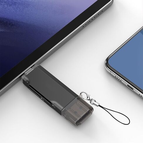 USB 3.0 SD Card Reader,Dual Slots USB 3.0 Type C to Micro SD Card Adapter, Memory Card Reader Adapter for MicroSD, SDHC, SDXC, RS-MMC, MMC, for iPhone 16/15,MacBook Android -Black in Kuwait