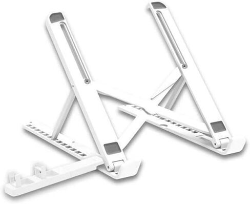 Foldable Laptop Stand with Phone Holder - 13-Level Adjustment,Thickened & Stable, Height Adjustable for Desktop,Portable Cooling Storage Stand for Computers & Tablets,Home & Office Use,White in Kuwait