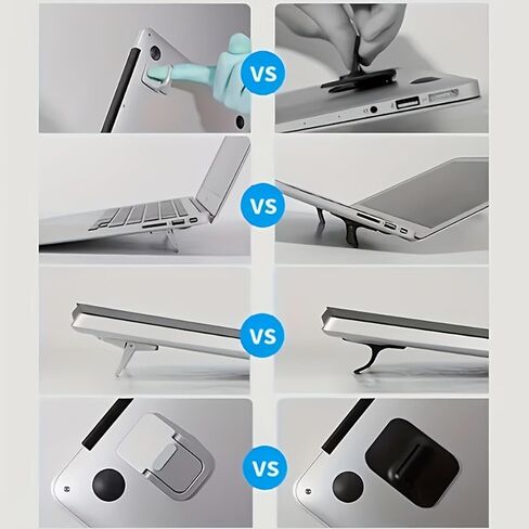 2Pcs Invisible Foldable Laptop Stand, Mini Self-Adhesive Laptop Cooling Feet, Portable Ergonomic Laptop Riser in Kuwait