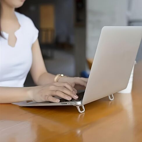 2Pcs Invisible Foldable Laptop Stand, Mini Self-Adhesive Laptop Cooling Feet, Portable Ergonomic Laptop Riser in Kuwait