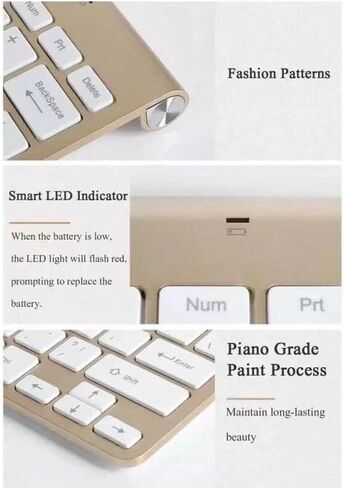 Mini Wireless Keyboard and Mouse Set Waterproof 2.4G for Mac Apple PC Computer(Silver) in Kuwait