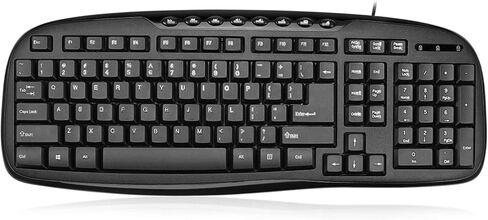 Adesso AKB-133CB - Keyboard and Mouse Combo, Wired, Desktop Keyboard, Ambidextrous Mouse, Multimedia Hotkeys - Compatible for Desktop/PC/Windows XP/7/8/10, Black in Kuwait