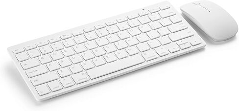 Mason West Slim Wireless Keyboard and Mouse Combo - White - for Desktop/Laptop/Windows/Mac, Simple Plug-and-Play USB Nano Receiver (Renewed) in Kuwait