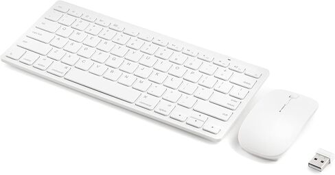 Mason West Slim Wireless Keyboard and Mouse Combo - White - for Desktop/Laptop/Windows/Mac, Simple Plug-and-Play USB Nano Receiver (Renewed) in Kuwait