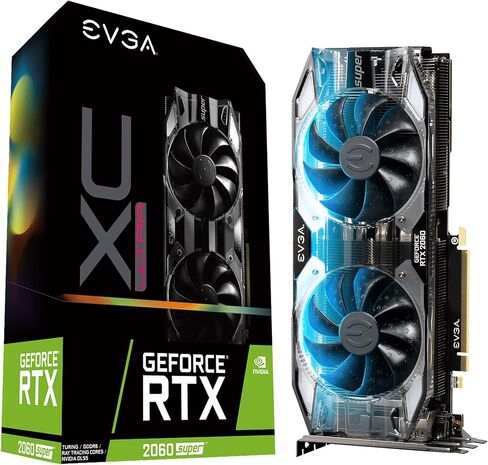 EVGA GeForce RTX 2060 Super SC Ultra Gaming، 08G-P4-3067-KR، 8 جيجابايت GDDR6، مراوح HDB مزدوجة، لوحة خلفية معدنية (متجددة) in Kuwait