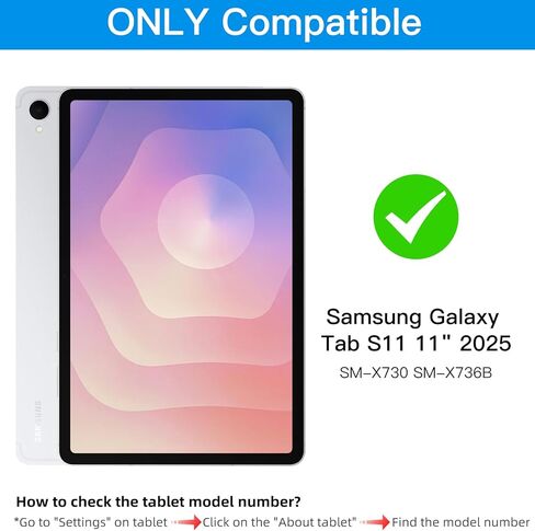 حافظة JUQITECH بمسند لهاتف Samsung Galaxy Tab S11 5G 11 بوصة 2025، حامل مزدوج فائق الثبات، مضاد للانحناء متعدد الزوايا، نحيف وخفيف الوزن وظهر صلب ورفيع وغطاء واقٍ بمقبض حافة ناعمة SM-X730 X736B in Kuwait