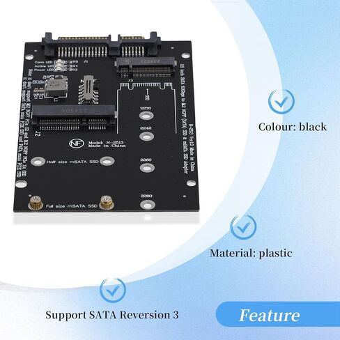 محول M.2 NGFF MSATA SSD إلى 2.5 بوصة SATA 3.0 بطاقة محول 2 في 1 لأجهزة الكمبيوتر المحمول in Kuwait