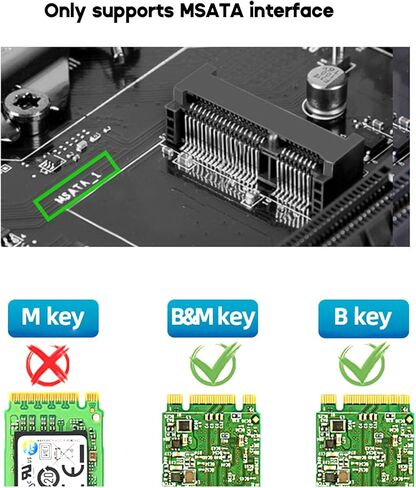 MSata إلى M.2 محول بطاقة SSD القرص الصلب توسيع محول 2230/2242 لا يوجد سائق مطلوب التوصيل والتشغيل in Kuwait