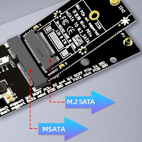 MSata إلى M.2 محول بطاقة SSD القرص الصلب توسيع محول 2230/2242 لا يوجد سائق مطلوب التوصيل والتشغيل in Kuwait