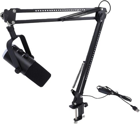 Asixxsix Gaming Microphone Set, RGB Dynamic Microphone with Boom Arm, XLR and USB C, with Mute Button, 3.5mm Headphone Jack for Vocal Streaming Podcasting Music Recording (Black) in Kuwait