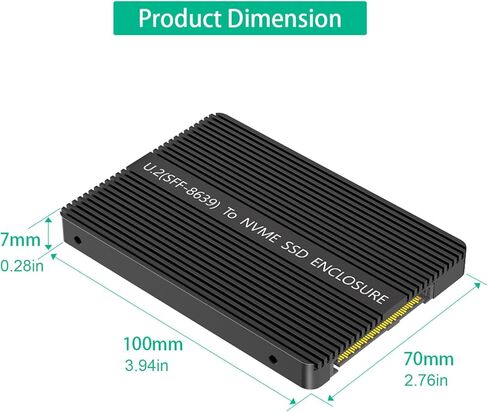 NVME U.2 محولات PCIe HDDs إلى محول U.2 SFF-8639 مع علبة قرص صلب من الألومنيوم لمحولات محركات الأقراص الصلبة الرئيسية in Kuwait