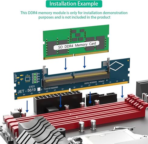Dimm إلى Dimm بطاقة محول ترقية الكمبيوتر المحمول إلى تكوين سطح المكتب دعم سعة 32 جيجابايت 5600 ميجا هرتز تردد بطاقة محول الذاكرة in Kuwait