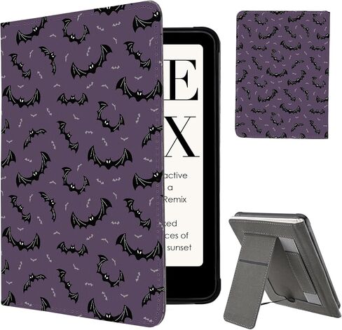لـ 6.8 بوصة Kindle Paperwhite الجيل الحادي عشر (2021)/Paperwhite Signature Edition غطاء نحيف، حافظة للنوم/الاستيقاظ التلقائي مع مسند ومقبض يد لـ KPW5 (رقم الموديل M2L3EK/M2L4EK)، خفافيش مخيفة in Kuwait