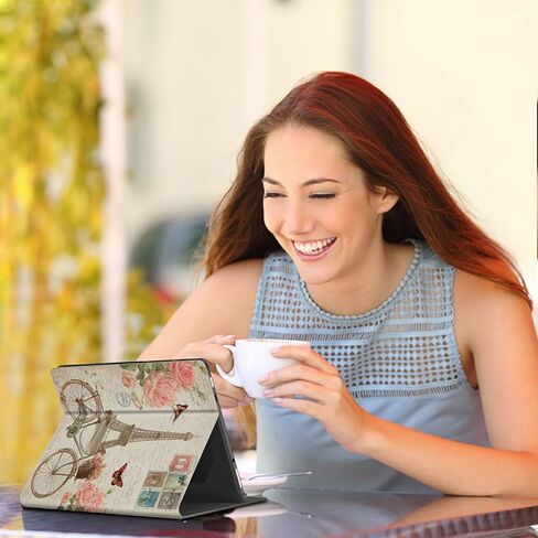 حافظة لجهاز Kindle Paperwhite مقاس 7 بوصات (الجيل الثاني عشر، إصدار 2024) وغطاء قائم رفيع مناسب من Kindle Colorsoft مع خاصية النوم/الاستيقاظ التلقائي، غطاء ملصق باريسي كلاسيكي للفتيات والنساء والأولاد والرجال in Kuwait