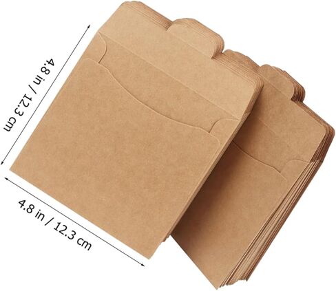 NUOBESTY 50pcs Brown Kraft Paper CD Envelopes Multi-function Brown Paper Bags for Media Storage Packaging and Document Protection in Kuwait