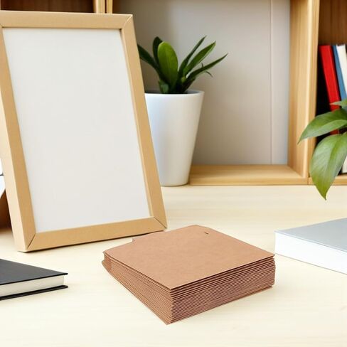 NUOBESTY 50pcs Brown Kraft Paper CD Envelopes Multi-function Brown Paper Bags for Media Storage Packaging and Document Protection in Kuwait