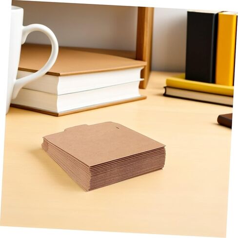 NUOBESTY 50pcs Brown Kraft Paper CD Envelopes Multi-function Brown Paper Bags for Media Storage Packaging and Document Protection in Kuwait