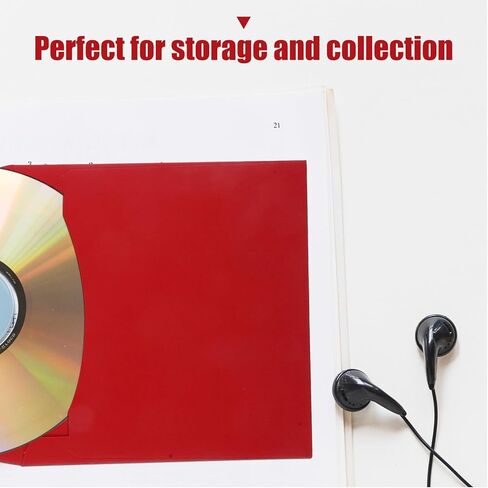 20 قطعة من ورق الكرافت الأحمر Dvd أكمام التخزين المغلفات حامل الأقراص المضغوطة حافظات الورق لتنظيم الوسائط والشحن in Kuwait